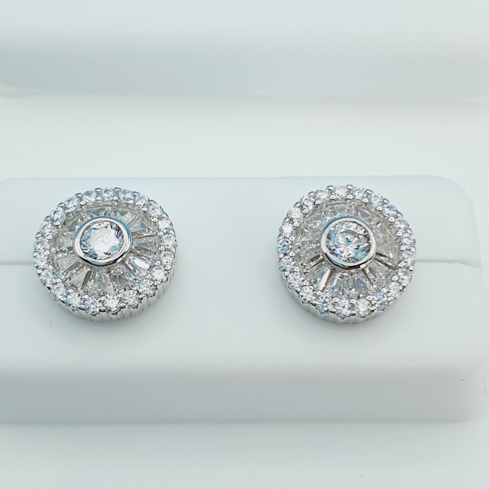 925 Sterling Silver Cubic Zirconia Earrings, U19254783